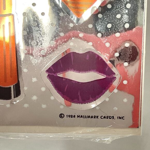 Vntg Hallmark Stickers Glitter Razzle Dazzle Nails Rainbow Heart Sheets New 1984 - Picture 4 of 4